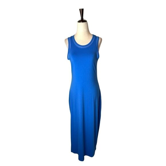 Columbia Royal Blue Sleeveless Mesh‎ Detail PFG Athletic Maxi Tank Dress Size XS - Picture 1 of 10